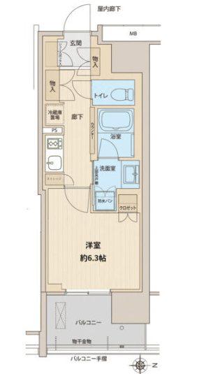 リニアゲートタワー名古屋(1K/3階)の間取り写真