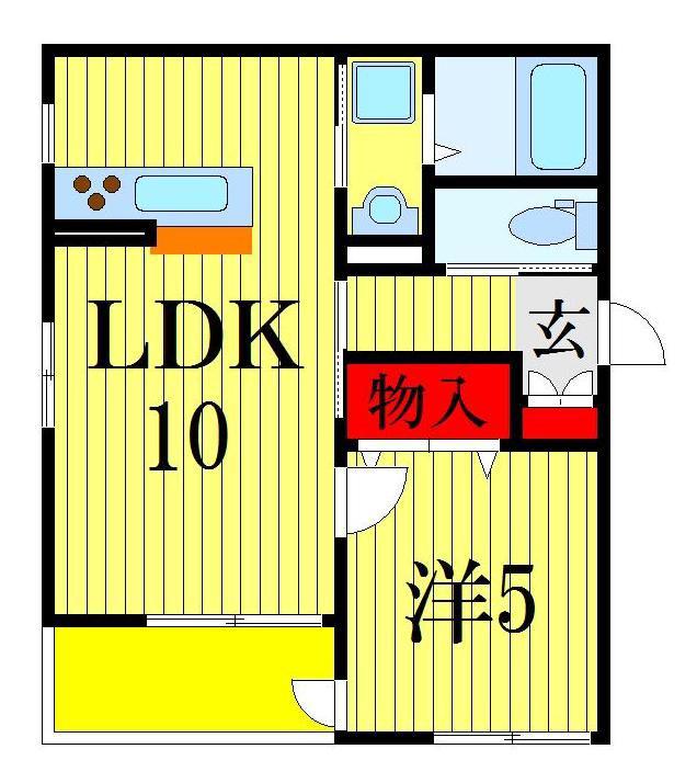 M クローズ (1LDK/2階)の間取り写真