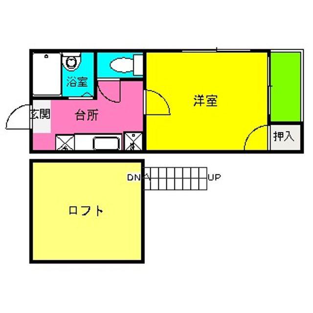 マリーコーポII(1K/2階)の間取り写真