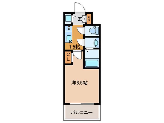 S-RSIDENCE高井田BELETA(1K/11階)の間取り写真