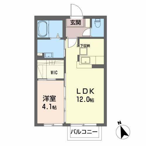 シャーメゾン多賀城新田B(1LDK/1階)の間取り写真