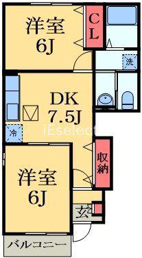 A&KⅠ(2DK/1階)の間取り写真