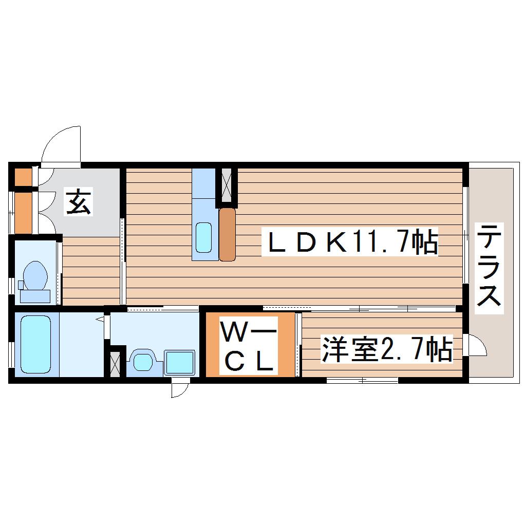サン レジデンス(1LDK/1階)の間取り写真