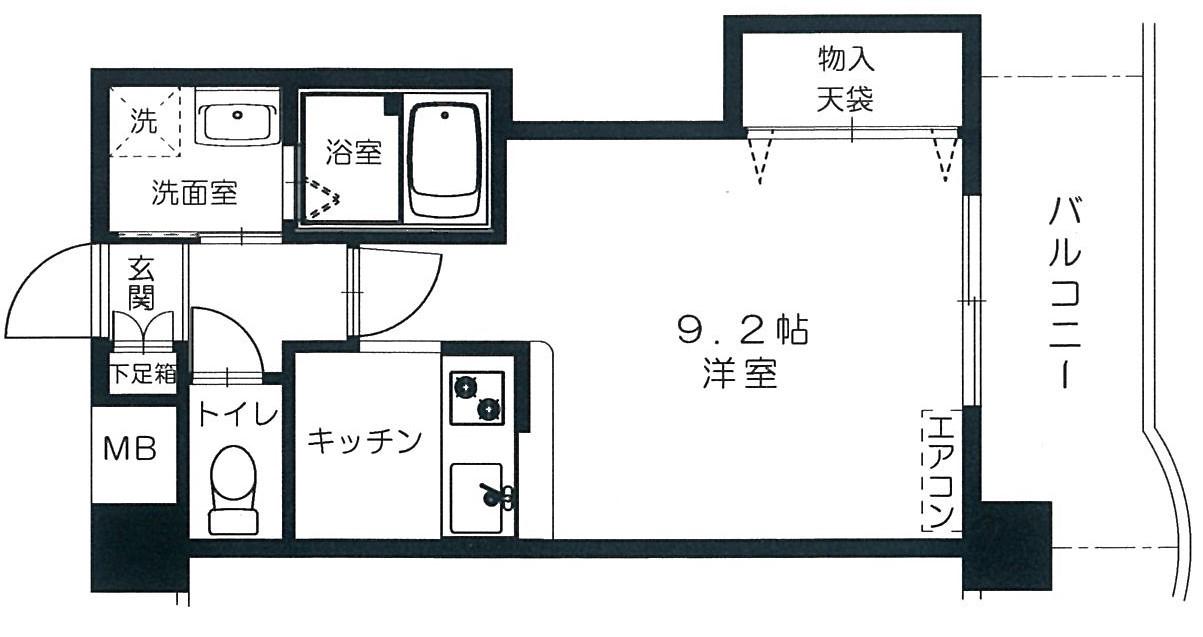 ハイライズ皆実(1K/5階)の間取り写真