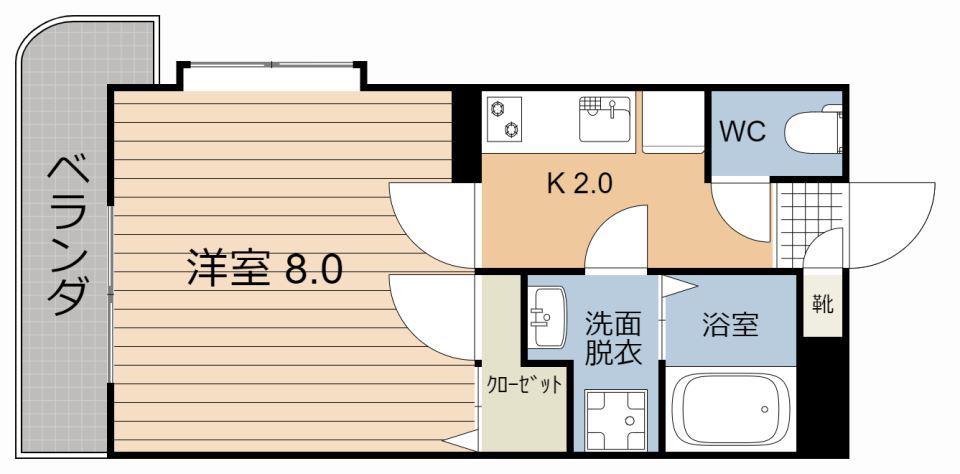 ヴィクトワール五番館(1K/5階)の間取り写真