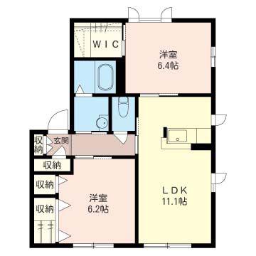 グローリー鵠沼(2LDK/1階)の間取り写真
