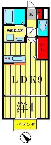 モナリエカワムラ(1LDK/1階)の間取り写真