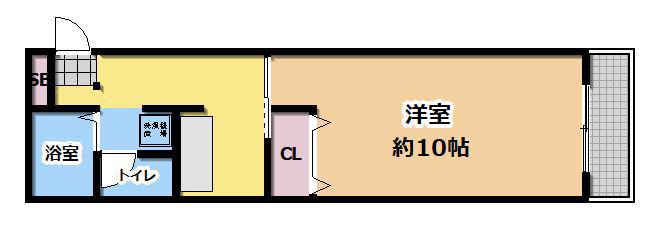 ロイヤルカーサ高瀬(1K/4階)の間取り写真