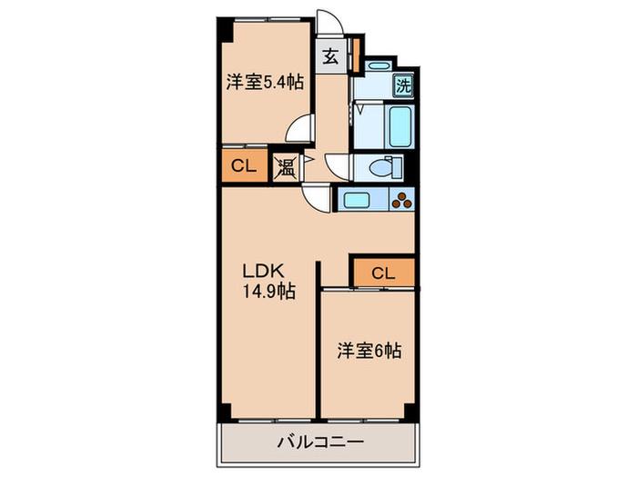 プライムアーバン武蔵小杉COMODO(2LDK/4階)の間取り写真