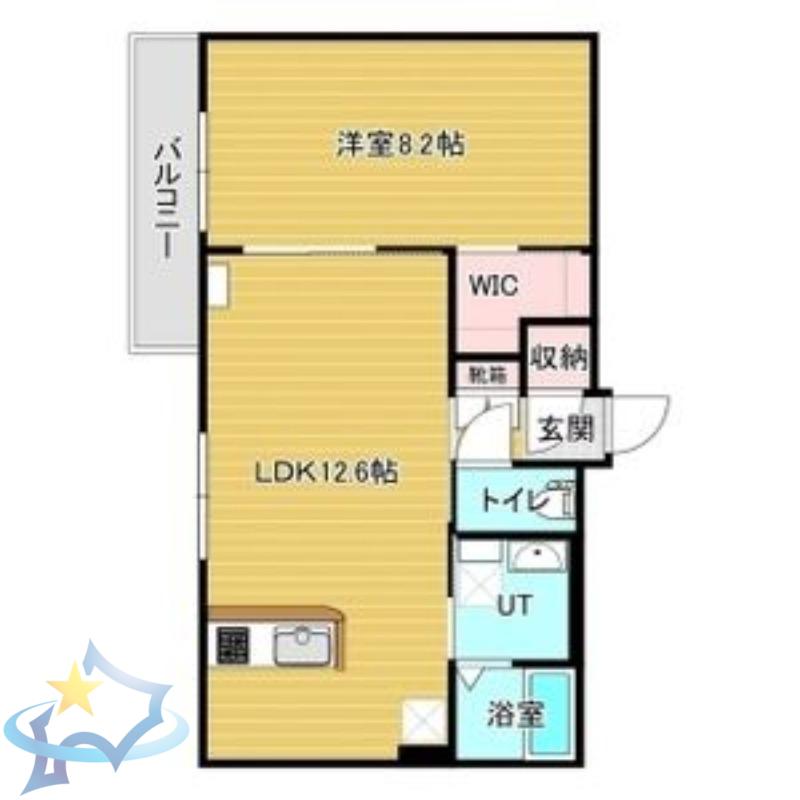 ファインレジデンス南4条イースト(1LDK/2階)の間取り写真