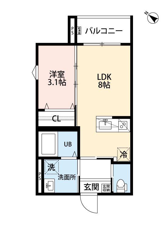 ABETINA TENJIN(1LDK/3階)の間取り写真