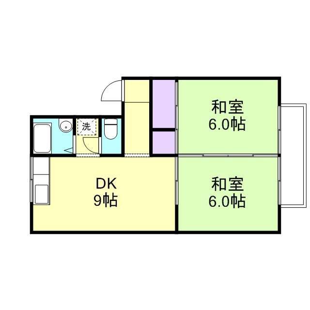 グレース松江(2DK/2階)の間取り写真