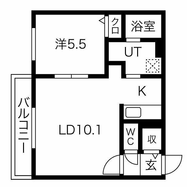 ラ・メール(1LDK/3階)の間取り写真