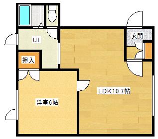 ラッキーストーリッジV(1LDK/1階)の間取り写真