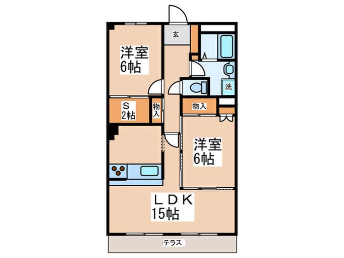 シンシア(2SLDK/1階)の間取り写真