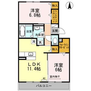 メゾン・シュシュ(2LDK/3階)の間取り写真