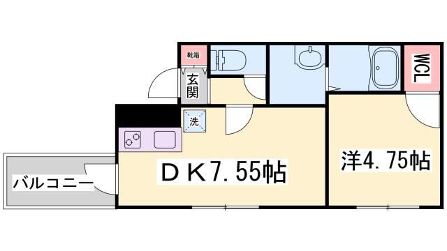 フジパレス小河通 III番館(1DK/1階)の間取り写真