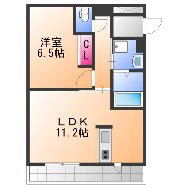 プランドール大手(1LDK/2階)の間取り写真