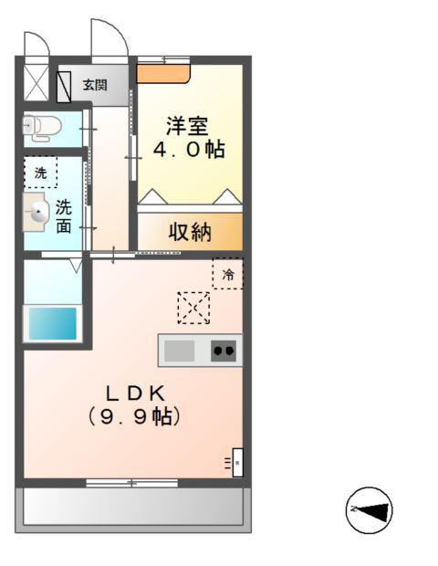ＪＲ鹿島線 鹿島神宮駅 バス乗車時間：15分 最寄りバス停で下車 徒歩5分 2階建 築10年(1LDK/1階)の間取り写真