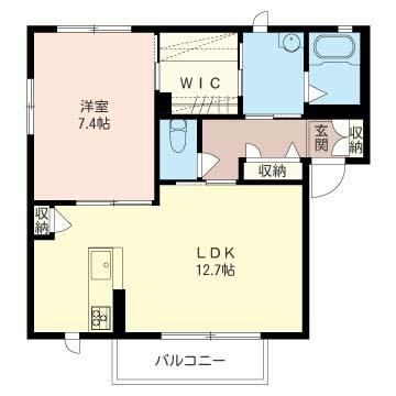 ノートル レーヴI(1LDK/2階)の間取り写真