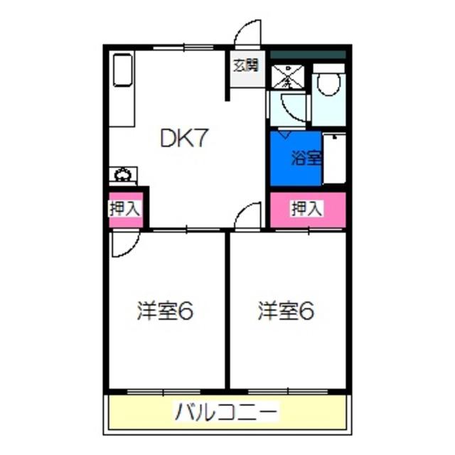 金岡コーポラス(2DK/2階)の間取り写真