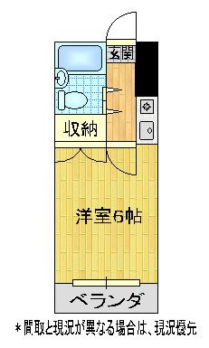 リバーシュライン(1K/1階)の間取り写真