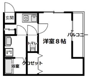 ステージエムエム(1K/2階)の間取り写真