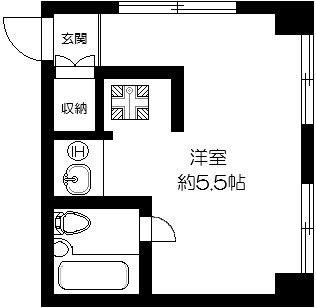 浜マンション(ワンルーム/3階)の間取り写真