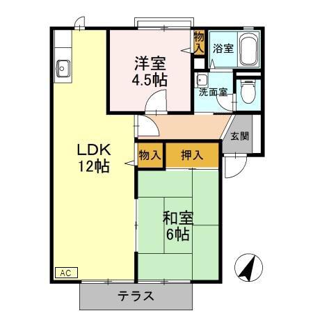 ニュースリーパブリック(2LDK/1階)の間取り写真