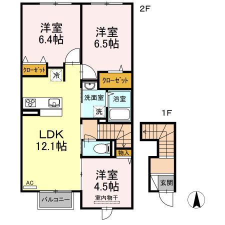 DROOM切通A(3LDK/1階)の間取り写真