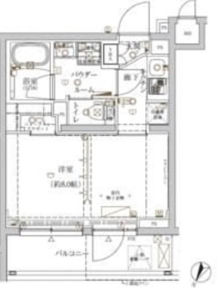 クレイシア新宿ノース(1K/1階)の間取り写真