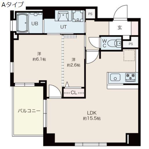 ブルーノ北畠(2LDK/3階)の間取り写真