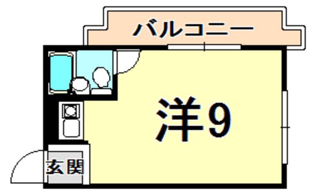 シャトル西宮北口(ワンルーム/4階)の間取り写真