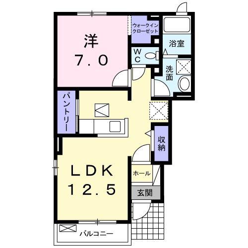 GREETING 華(1LDK/1階)の間取り写真