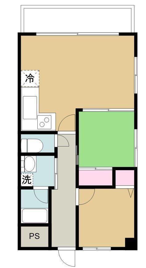 エルパーク浮島(2LDK/2階)の間取り写真