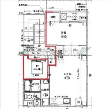 グレースメゾン谷町6(1LDK/2階)の間取り写真
