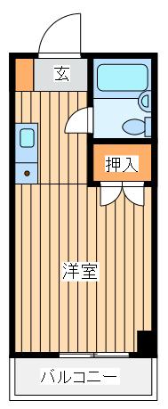 矢嶋ビル(1K/6階)の間取り写真