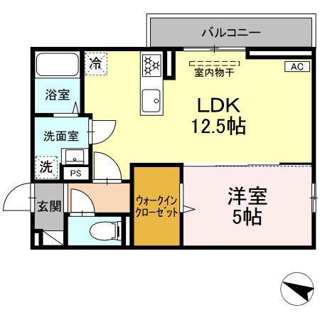クリエ・ガーデン(1LDK/3階)の間取り写真