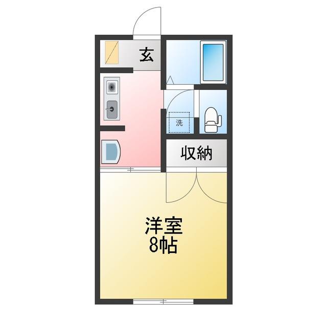三重津市時田ハウスB(1K/2階)の間取り写真