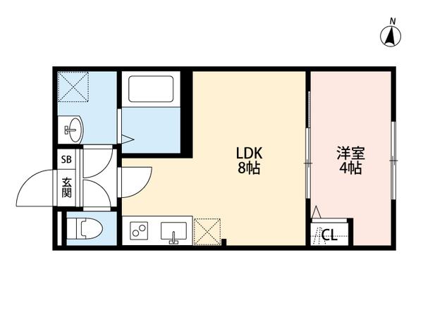 FINECOUT与野(1LDK/2階)の間取り写真