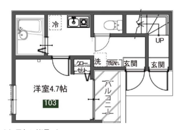メルディア東堀切(1SK/1階)の間取り写真