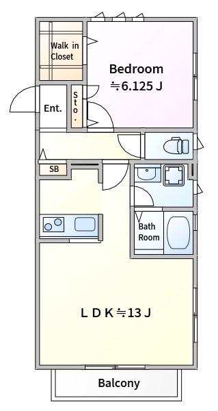 ドマーニ川崎(1LDK/2階)の間取り写真