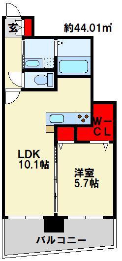 サンシャインプリンセス五番街(1LDK/4階)の間取り写真