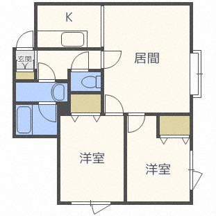 フレンズI(2LDK/3階)の間取り写真