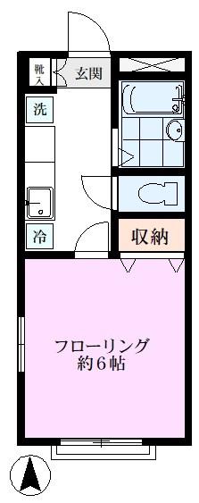 エム・ウッド(1K/1階)の間取り写真