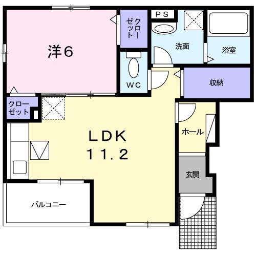 エスポワールコート(1LDK/1階)の間取り写真