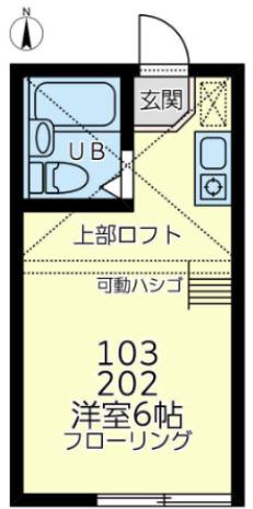 ユナイトステージ東白楽(ワンルーム/1階)の間取り写真