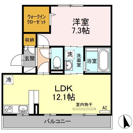 ハイツ田中III(1LDK/3階)の間取り写真