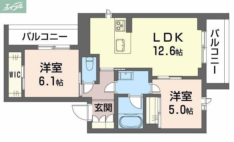 ノルディア野田(2LDK/3階)の間取り写真