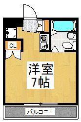エスハイム(ワンルーム/2階)の間取り写真